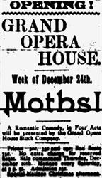 Opening ad for the Grand Opera House.